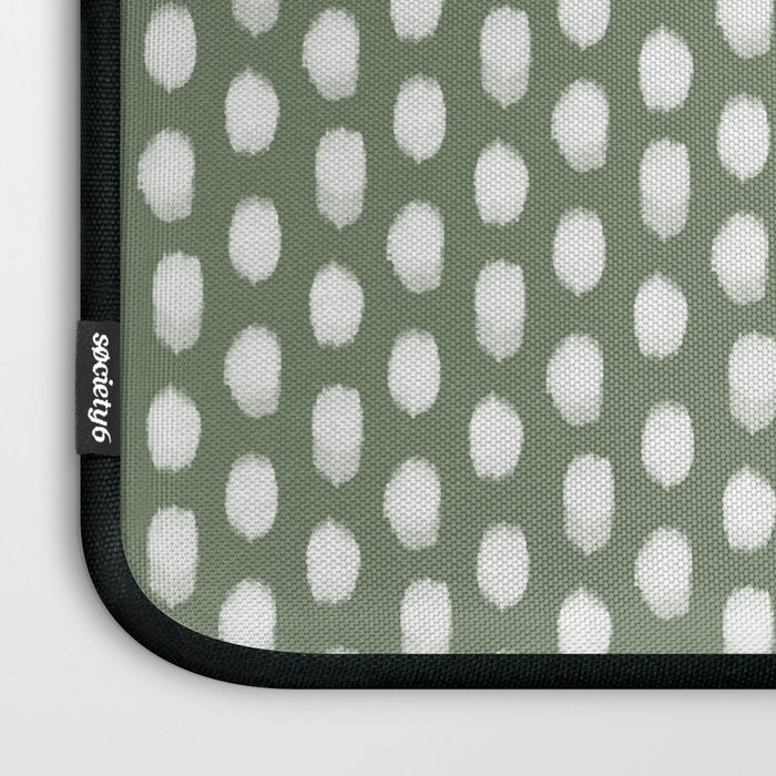 Dots . Green Laptop Sleeve Gallery Image 3