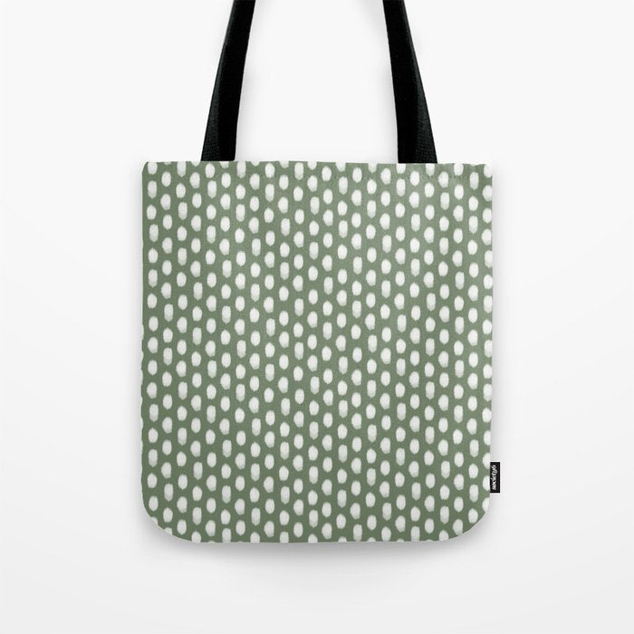 Dots . Green Tote Bag Gallery Image 1