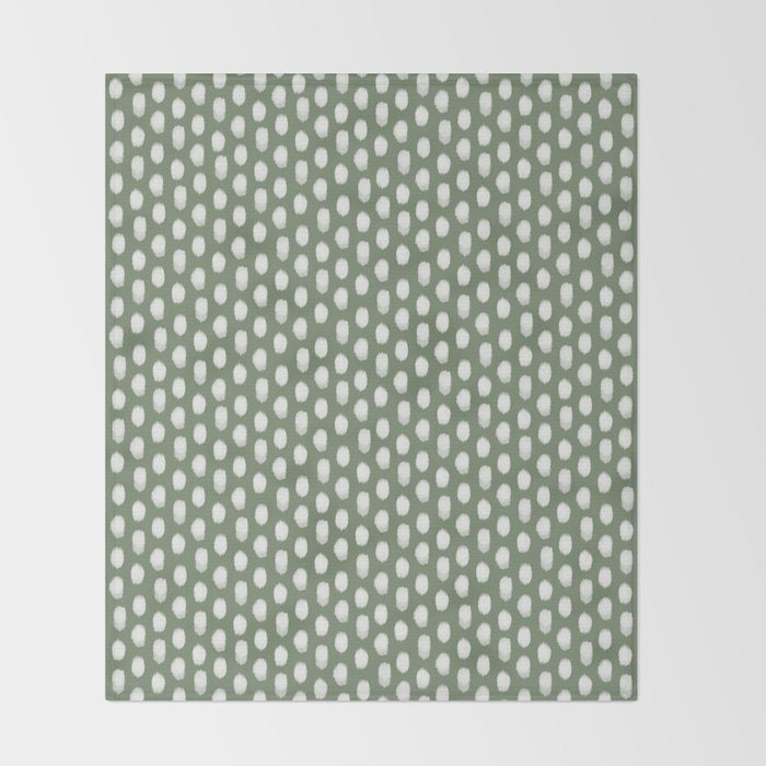 Dots . Green Throw Blanket Gallery Image 2