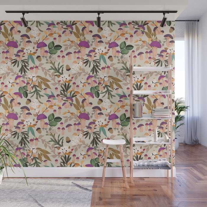 Magic mushroom forest H Wall Mural Gallery Image 1