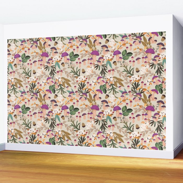 Magic mushroom forest H Wall Mural Gallery Image 2