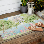 Wild flower meadow picnic in the French countryside Outdoor Rug Gallery Image 2
