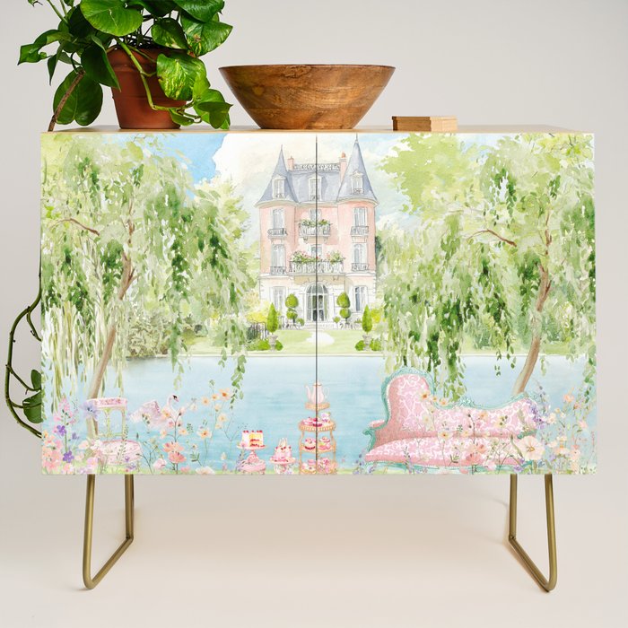 Wild flower meadow picnic in the French countryside Credenza Gallery Image 1
