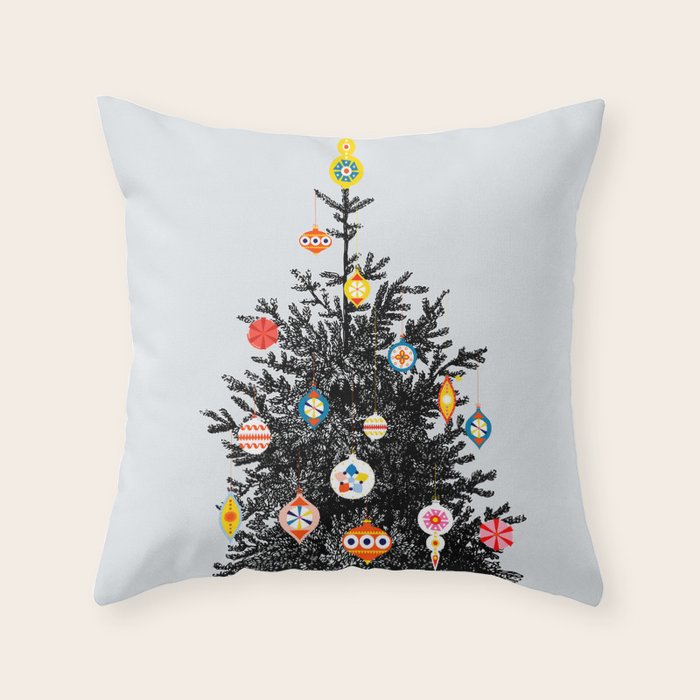 Decorated christmas tree Throw Pillow Gallery Image 1