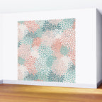 Modern Floral Prints, Coral Teal and Green Wall Mural Gallery Image 2