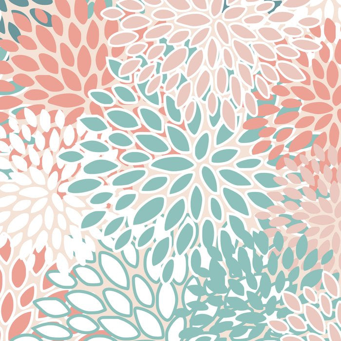 Modern Floral Prints, Coral Teal and Green Coffee Mug Gallery Image 2