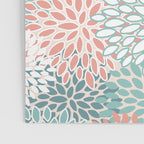 Modern Floral Prints, Coral Teal and Green Poster Gallery Image 3