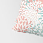 Modern Floral Prints, Coral Teal and Green Pillow Sham Gallery Image 4