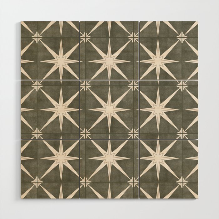 arlo star tile - olive Wood Wall Art Gallery Image 1
