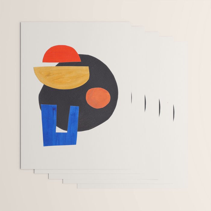 Minimalist Modern Mid Century Funky Colorful Primary Shapes Paper Collage by Ejaaz Haniff Wrapping Paper Gallery Image 3