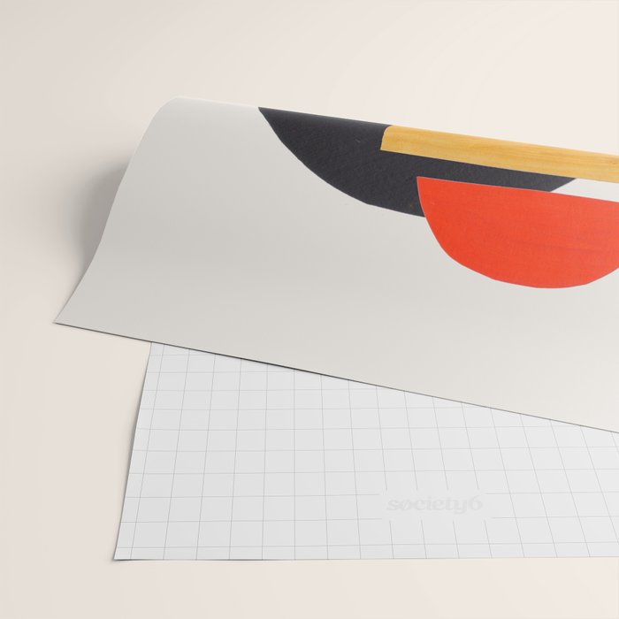 Minimalist Modern Mid Century Funky Colorful Primary Shapes Paper Collage by Ejaaz Haniff Wrapping Paper Gallery Image 2