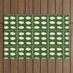 Green Boho Quilt Pattern Outdoor Rug Gallery Image 1