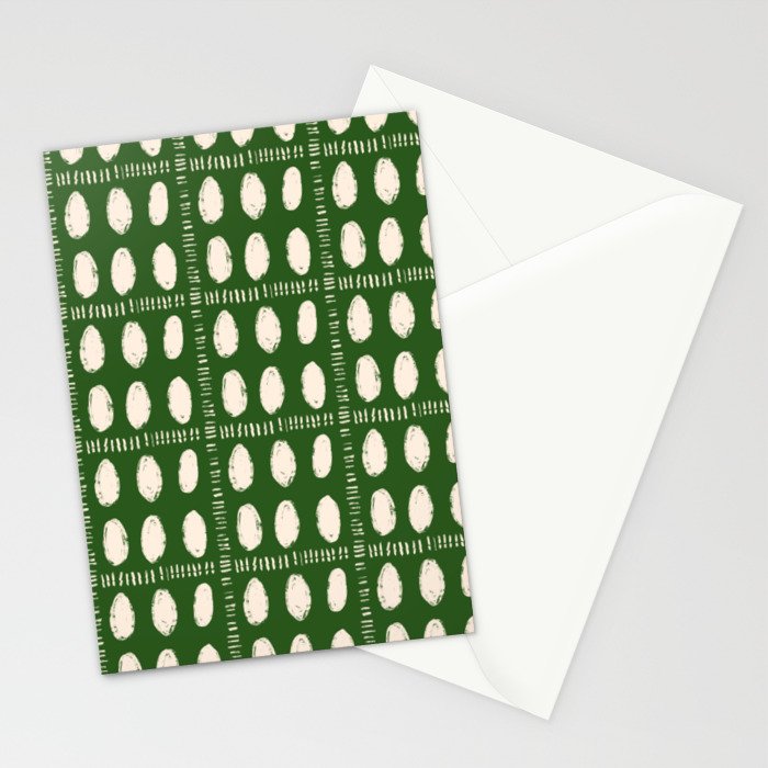 Green Boho Quilt Pattern Stationery Card Gallery Image 2