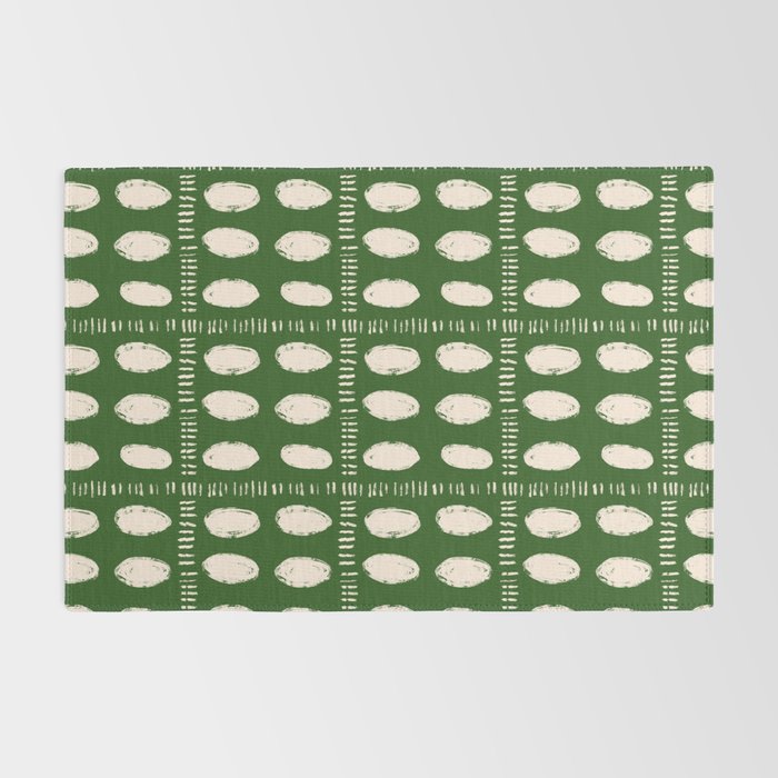 Green Boho Quilt Pattern Rug Gallery Image 2