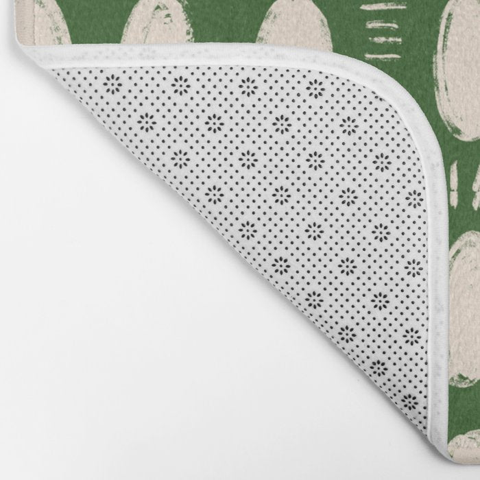 Green Boho Quilt Pattern Bath Mat Gallery Image 2