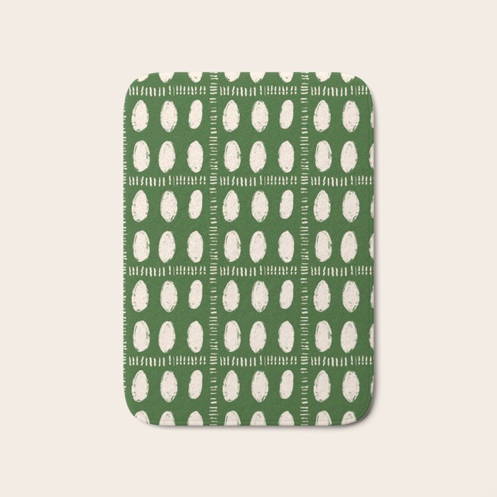 Green Boho Quilt Pattern Bath Mat Gallery Image 1