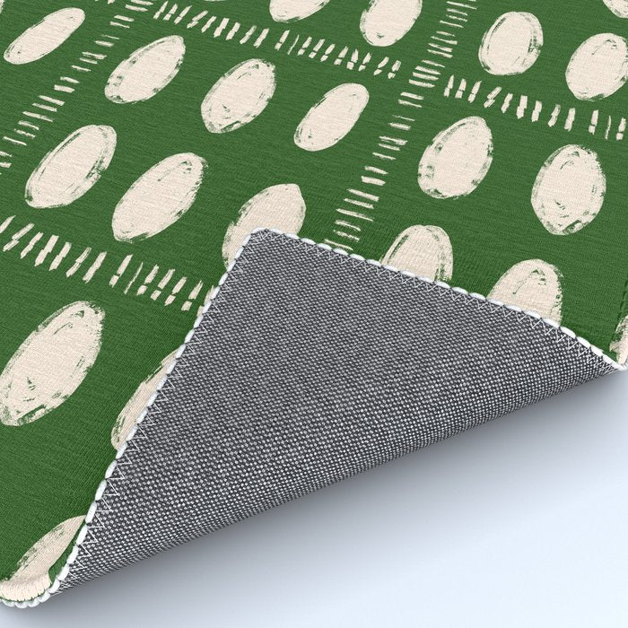 Green Boho Quilt Pattern Rug Gallery Image 4