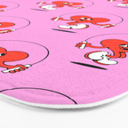 Retro love heart cartoon character pattern Bath Mat Gallery Image 3