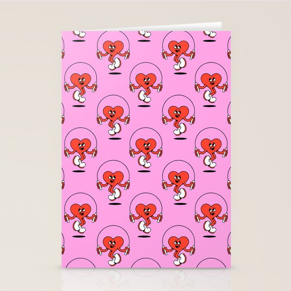 Retro love heart cartoon character pattern Stationery Card Gallery Image 2