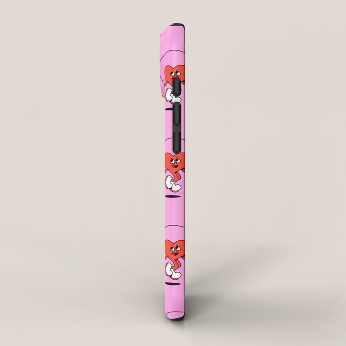 Retro love heart cartoon character pattern iPhone Case Gallery Image 2