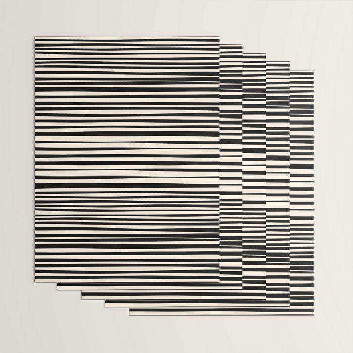 Natural Stripes Modern Minimalist Pattern in Black and Almond Cream  Wrapping Paper Gallery Image 3