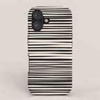 Natural Stripes Modern Minimalist Pattern in Black and Almond Cream  iPhone Case Gallery Image 1