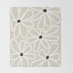 Daisy chain - neutral Throw Blanket Gallery Image 2