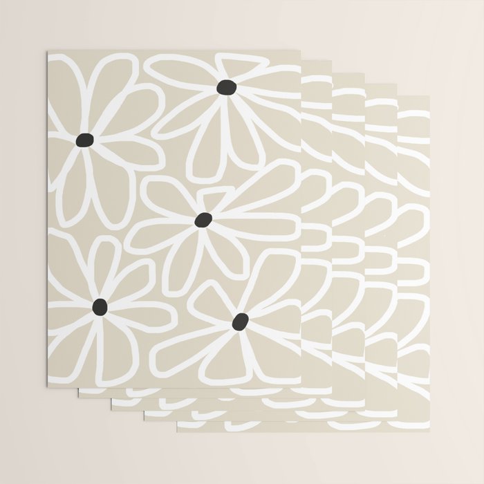 Daisy chain - neutral Wrapping Paper Gallery Image 3