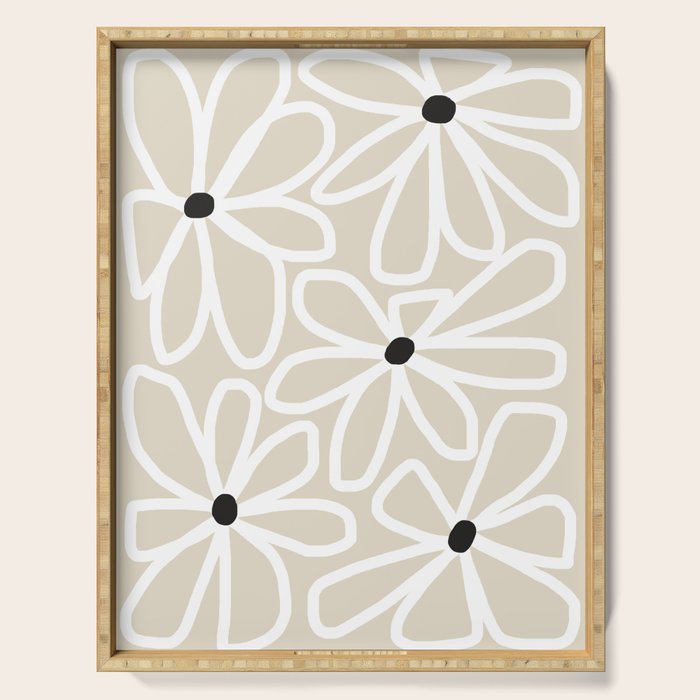 Daisy chain - neutral Serving Tray Gallery Image 1