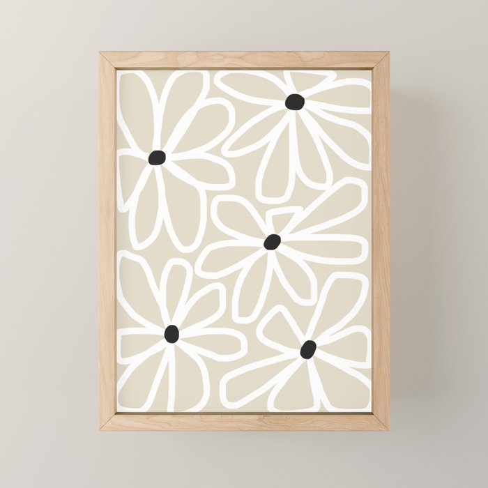 Daisy chain - neutral Mini Art Print Gallery Image 1