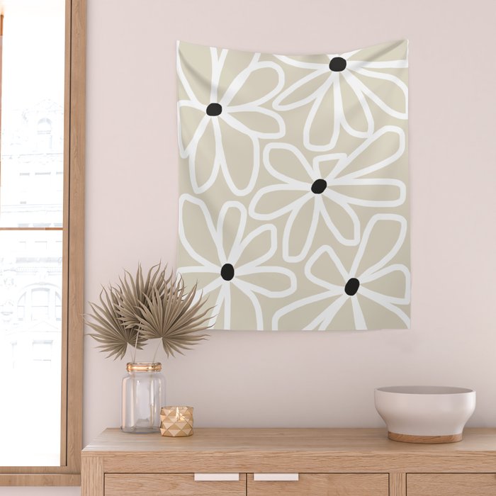 Daisy chain - neutral Wall Tapestry Gallery Image 2