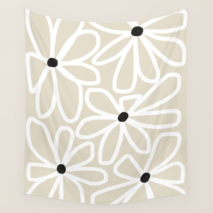 Daisy chain - neutral Wall Tapestry Gallery Image 4
