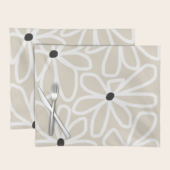 Daisy chain - neutral Placemat Gallery Image 1