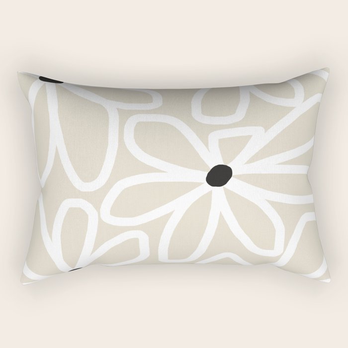 Daisy chain - neutral Rectangular Pillow Gallery Image 1