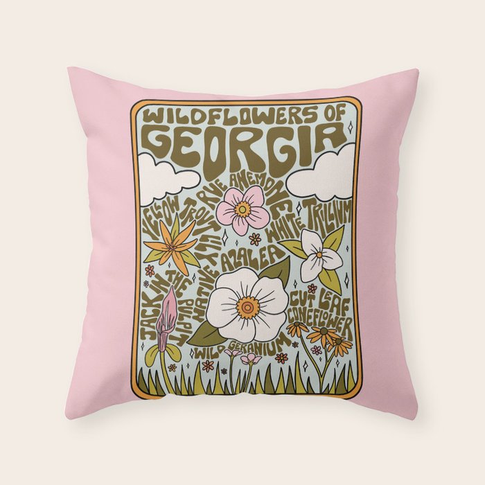 Georgia Wildflowers Throw Pillow Gallery Image 6