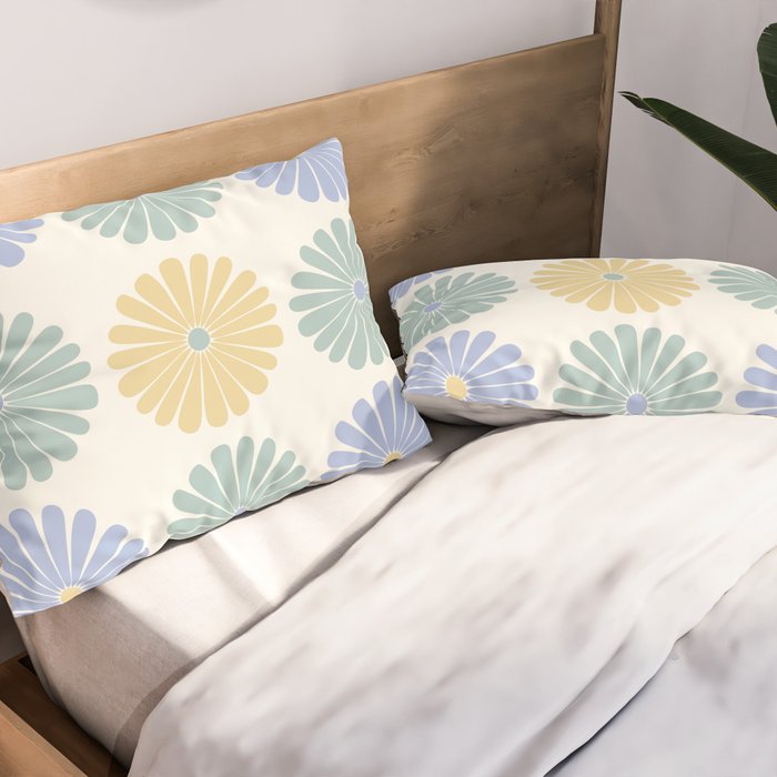 Retro Summer Daisies IV Pillow Sham Gallery Image 2