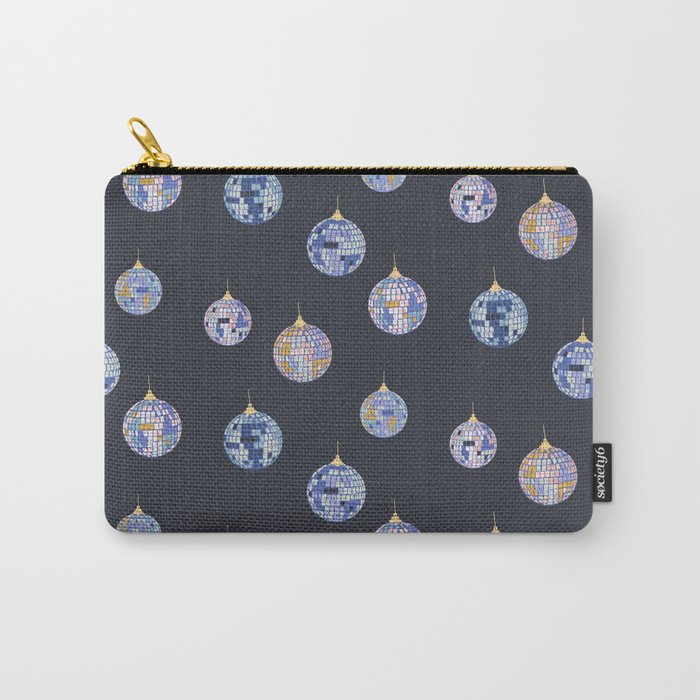 Disco balls party time pattern dark Carry All Pouch Gallery Image 1