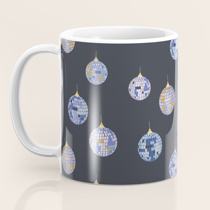 Disco balls party time pattern dark Coffee Mug Gallery Image 3
