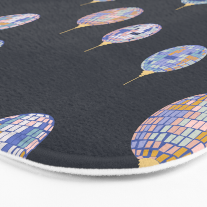 Disco balls party time pattern dark Bath Mat Gallery Image 3