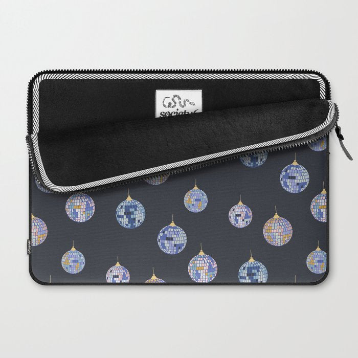 Disco balls party time pattern dark Laptop Sleeve Gallery Image 2