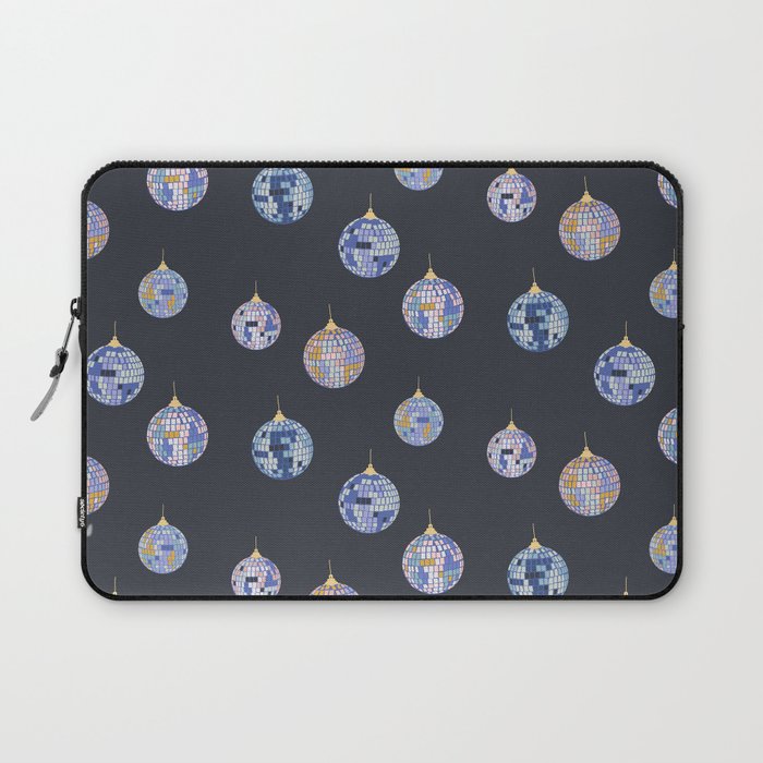 Disco balls party time pattern dark Laptop Sleeve Gallery Image 1