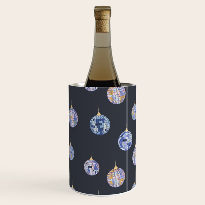 Disco balls party time pattern dark Wine Chiller Gallery Image 3