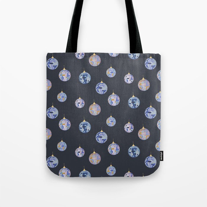 Disco balls party time pattern dark Tote Bag Gallery Image 1