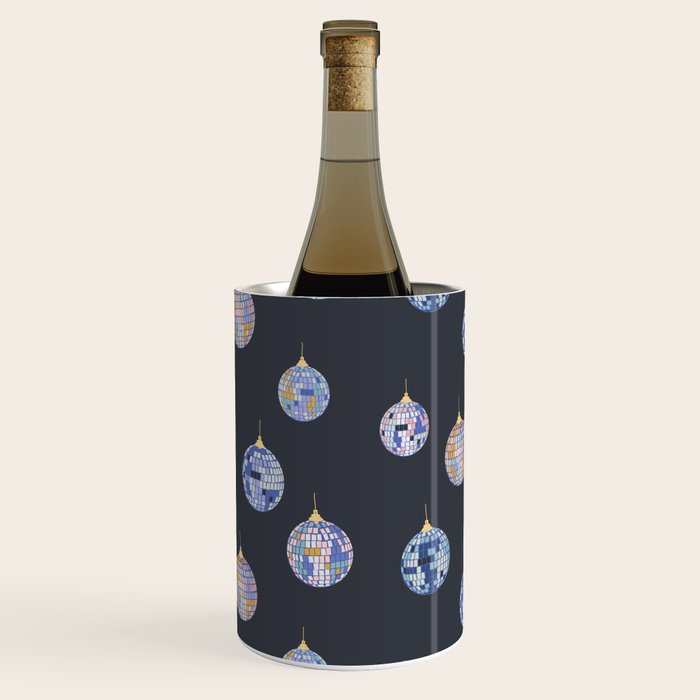 Disco balls party time pattern dark Wine Chiller Gallery Image 2