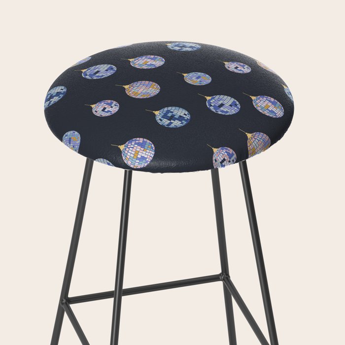 Disco balls party time pattern dark Stool Gallery Image 2