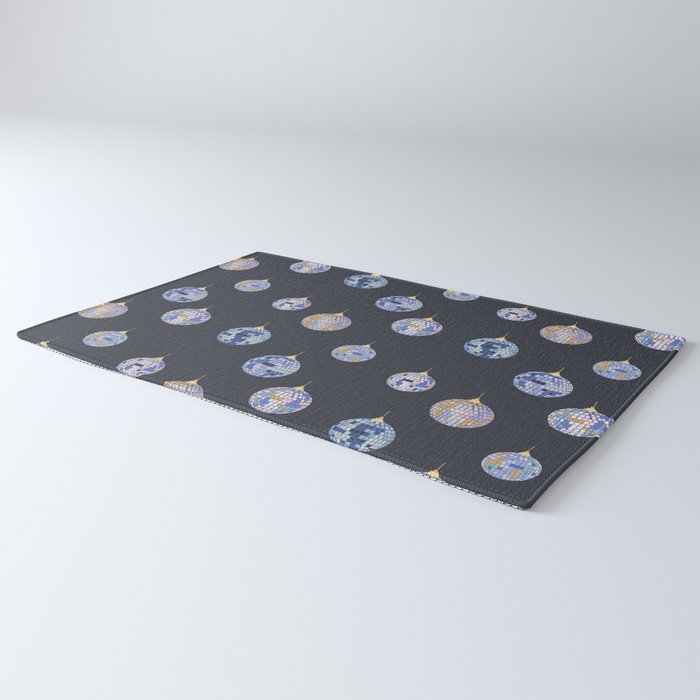 Disco balls party time pattern dark Rug Gallery Image 3