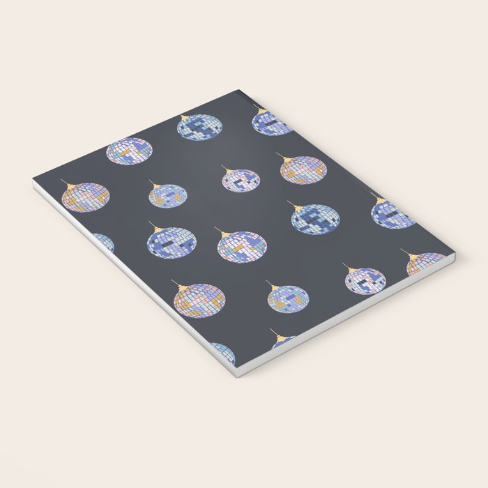 Disco balls party time pattern dark Notebook Gallery Image 3