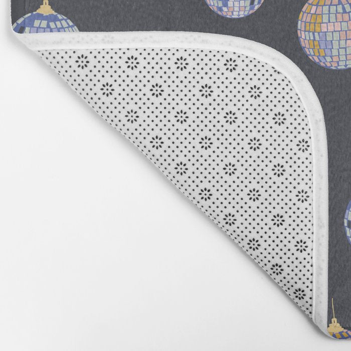 Disco balls party time pattern dark Bath Mat Gallery Image 2