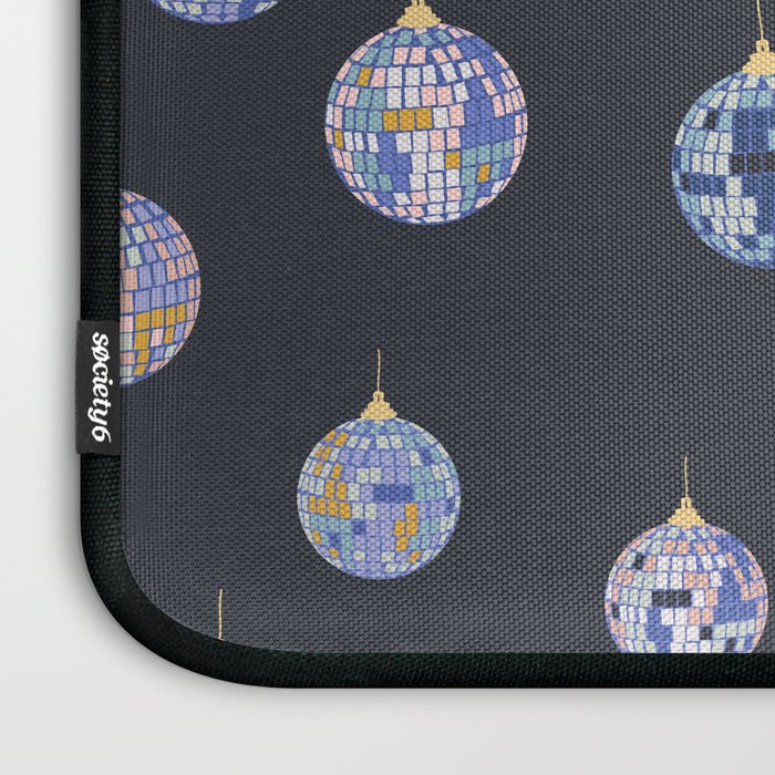 Disco balls party time pattern dark Laptop Sleeve Gallery Image 3