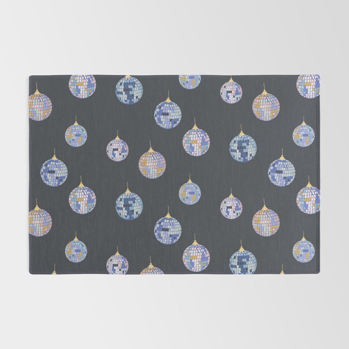 Disco balls party time pattern dark Rug Gallery Image 2